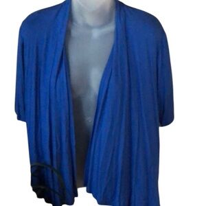Studio Works blue cardigan over sized small NWT shorter  shrug NWT soft rayon